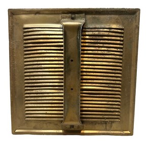 Vintage Wall Register Vent Back BracketGrate 9”x9" Louver Fin Steel Stationary