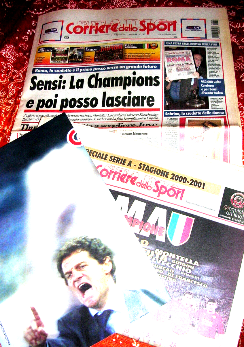 CORRIERE DELLO SPORT 19-6-2001 ROMA CAMPIONE D'ITALIA 2000-2001