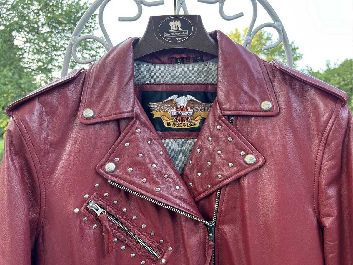 Harley Davidson Red Leather Jacket Women Size M EUC | eBay Harley Davidson Red Leather Jacket Women Size M EUC | eBay