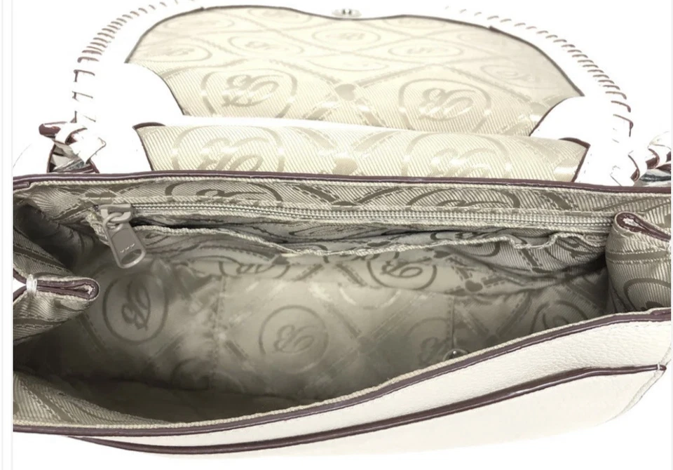 Bolso Bandolera Brighton Ferrara GISELLA 3D Medallón Sillín Blanco Marfil Foto 3 de 4