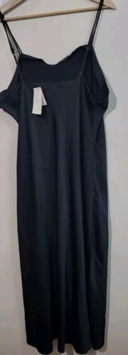 Abercrombie & Fitch Black Satin Spaghetti Straps Maxi Dress XXL NWT - Picture 2 of 3