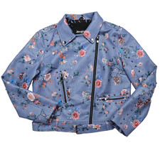 Desigual Womens Size 44 Nassau Faux Leather Floral Print Biker Motorcycle Jacket