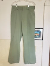 Vintage 1970s Richman Brothers Dura-press Pants Mens 32X29 Sage Leisure Suit