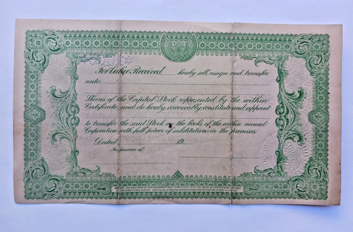 ~Wheeling Gold Mining Company 1912 Stock Certificate – Phoenix Arizona~ - Picture 6 of 8