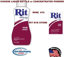WINE color #10 RIT Fabric Clothes DYE choose Liquid Bottle or Powder Concentrate