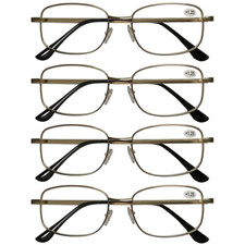 Paquete de 4 Gafas de Lectura para Hombres con Montura Met lica Cuadrada