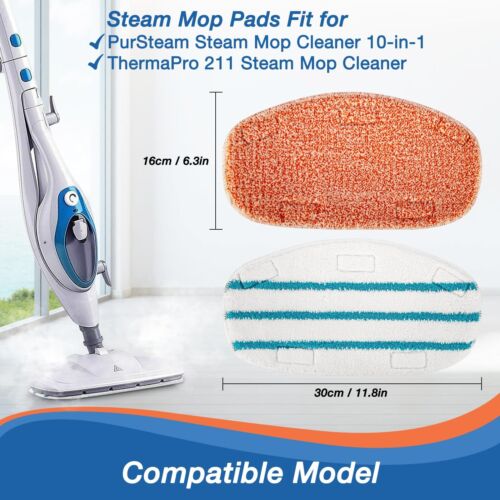 8 Pack Steam Mop Pads Compatible with PurSteam Steam Mop Cleaner 10-in-1 4 Up... - Picture 2 of 8