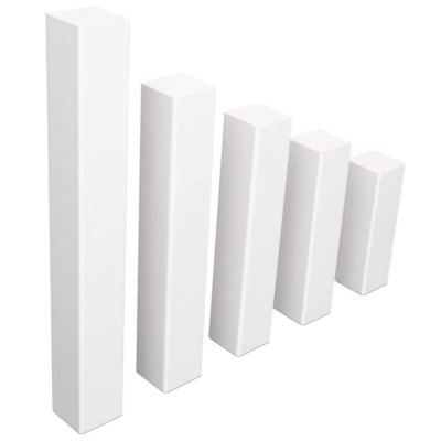 Universal Eckblock ECKTURM Eckstab für BUCHE Sockelleisten in WEISS