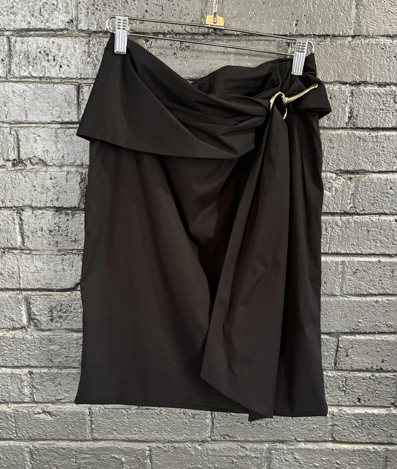 Jupe crayon droite boucle noire enveloppée GUCCI