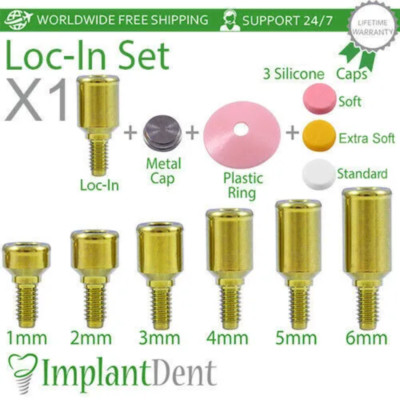 1x Dental Loc-In Set Prothetik Titan Aufsatz Int Sechskant 2,42 mm Anschluss