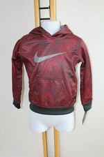 NWT NIKE Boys Therma-FIT Hoodie BLACK / RED Size 5 Free Shipping 44