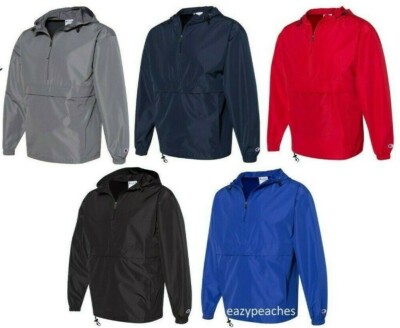 Champion - Quarter Zip Pack Poncho, Water Resistant Packable Anorak Rain Jacket