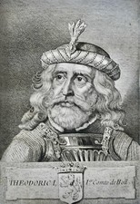 THEODORIC I COUNT OF HOLLANDLAND (916-959) PORTRAIT ENGRAVING 1770