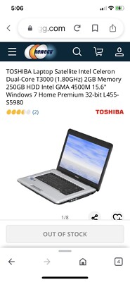 toshiba satellite laptop intel celeron Dual core windows 7 | eBay