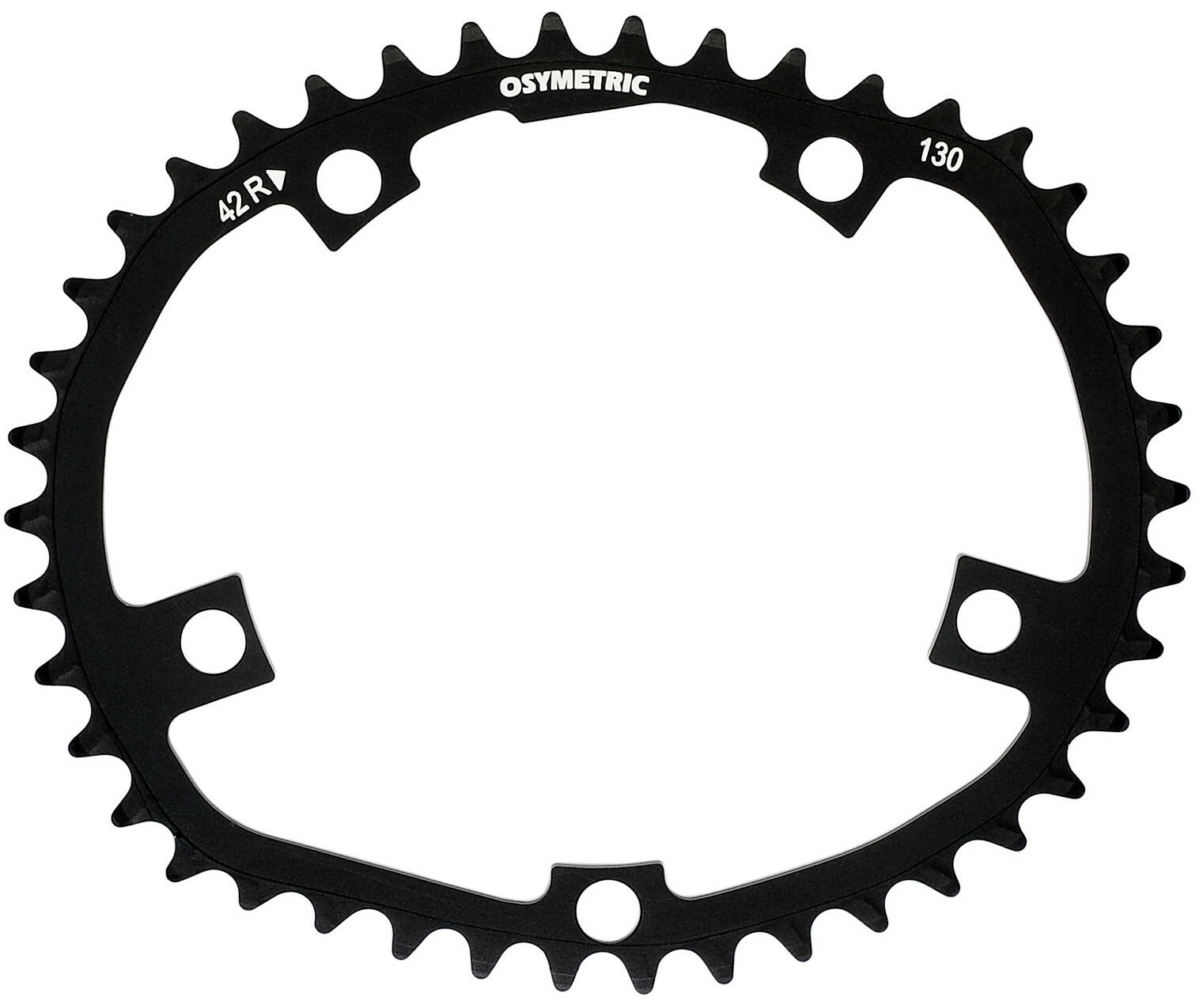 Plateau O.SYMETRIC 42T 130mm 5 trous noir pour transmission de vélo