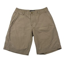 Banana Republic Factory Brown Pinstripe Chino Shorts Flat Front 100% Cotton 30