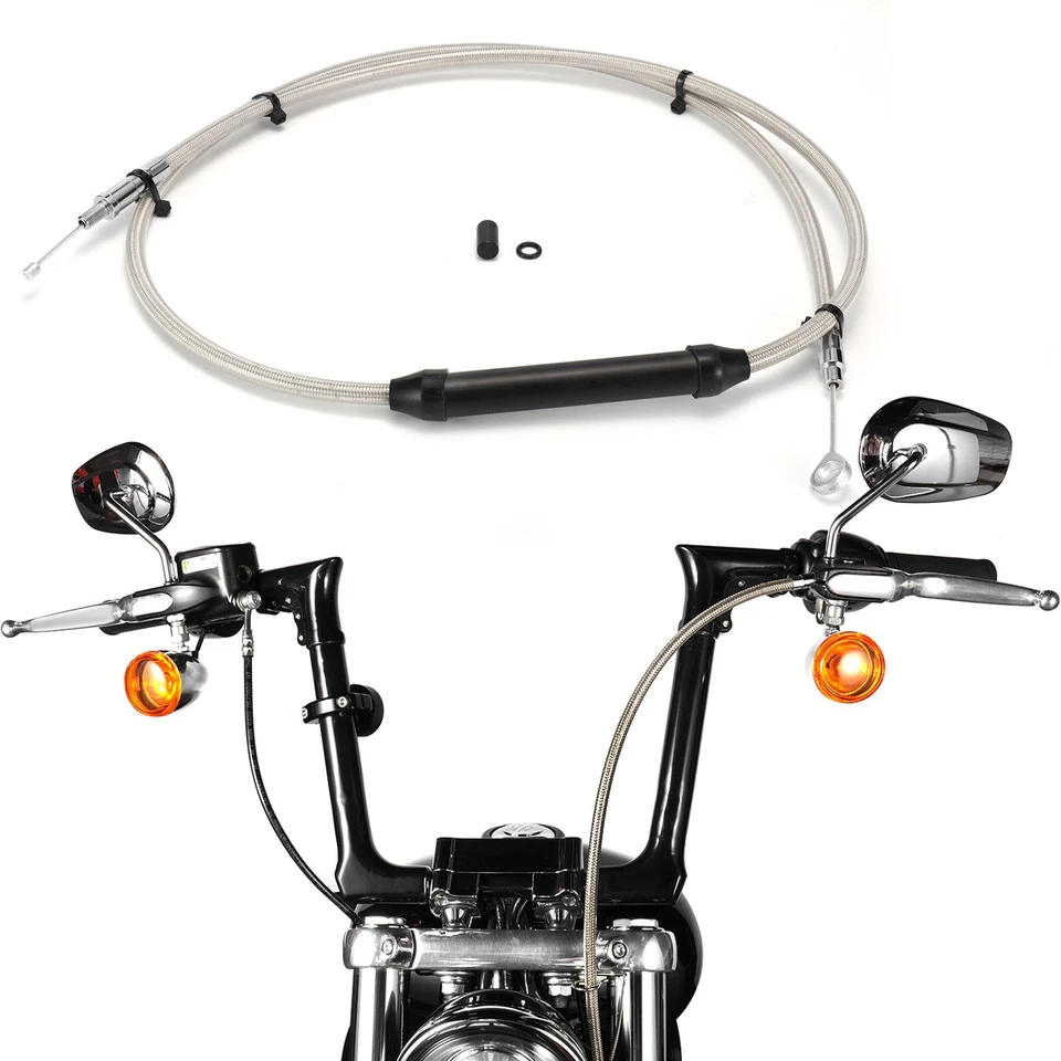 Dyna Extended Clutch Cable Kit for Harley 2007-2013 Fat Bob Street Bob 12'' Bars - Image 2 of 4