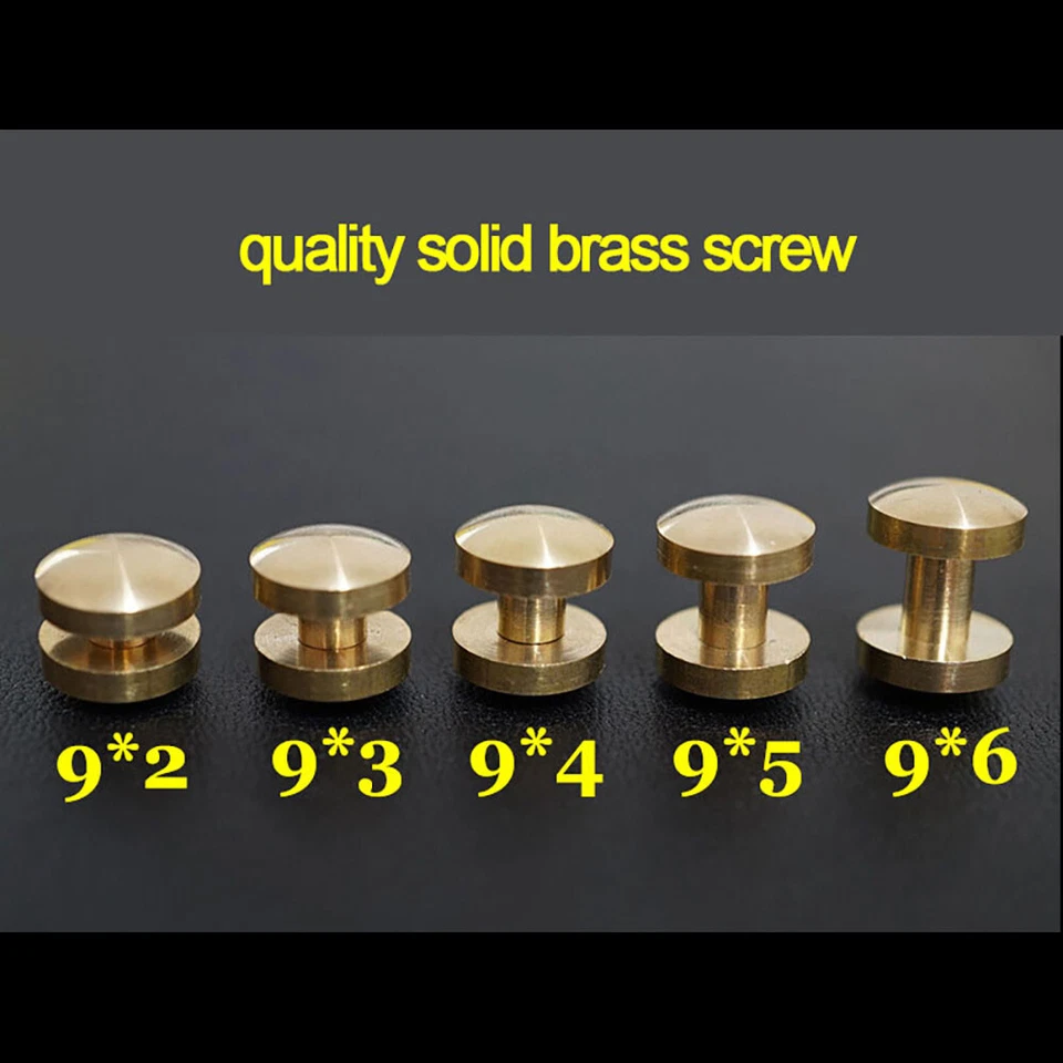 20pcs Leather Craft Wallet bag Solid Brass Belt ARC Screw Luggage Nail  Rivet - Image 2 of 4