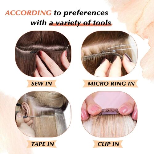 Sew In Hair Extensions Long To 28inch Weave Remy Human Hair Weft 100g Highlight - Picture 12 of 34