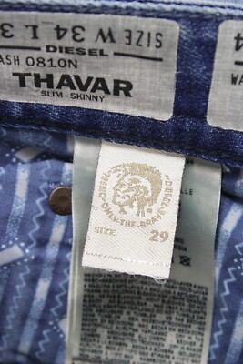 DIESEL Thavar Slim-Skinny 0810N Jeans Men's W31/L34 Ripped DIESEL Thavar Slim-Skinny 0810N Jeans Men's W31/L34 Ripped