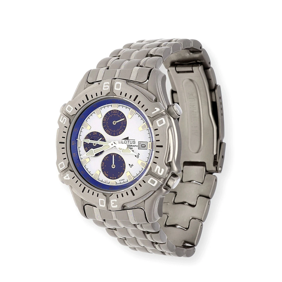 Reloj Lotus Hombre 9719 3 Titanio Resistente Esfera Azul Nuevo y