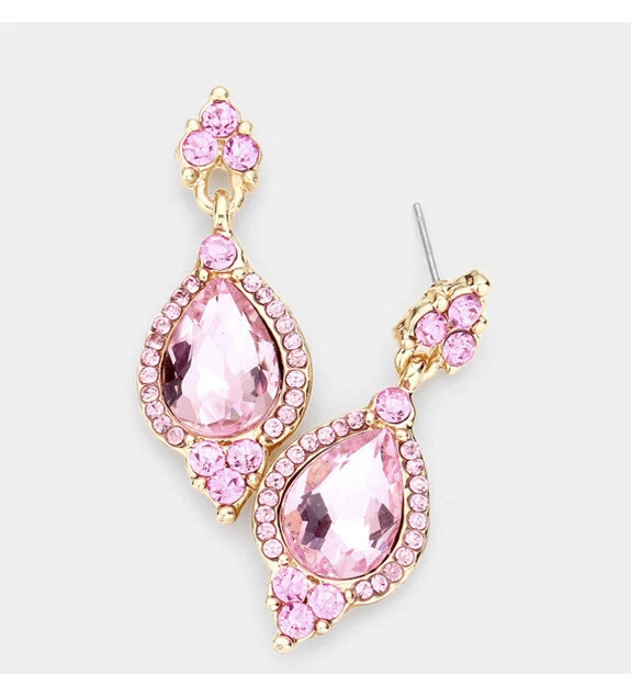Light pink prom earrings sale