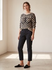 Women  s Nili Lotan East Hampton Cropped Pants in Black Size 6