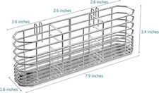 304 Stainless Steel Utensil Holder, Dish Drying Rack, Silver w/ Hooks (67)
