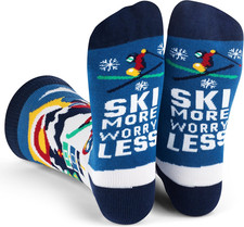 Ski Socks - Funny Socks for Skiers and Snowboarders - Unisex Novelty Gift - Grea