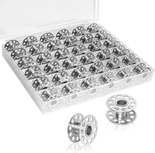 Hotusi Metal Sewing Machine Bobbins,36Pcs Empty Threads silver 