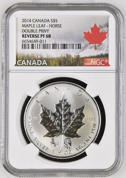 CANADA $5 2014 NGC PF68 Double Horse Privy Maple Leaf Rare | eBay