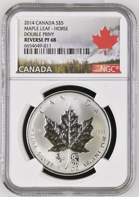 CANADA $5 2014 NGC PF68 Double Horse Privy Maple Leaf Rare | eBay