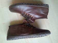 ZAQQ Leder  Barfuß-Halb-Schuhe-Boots-Shoes 43 NEU dunkelbraun Handmade i.Germany