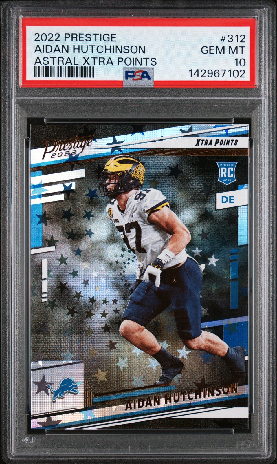 Aidan Hutchinson Panini Prestige #312 Astral Xtra Points
