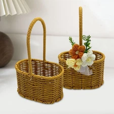 2x Storage Serving Basket Handwoven Basket Housewarmingh Gift Portable Imitation