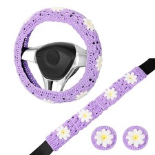 Crochet Steering Wheel Cover Setcute Car Steering Wheel Purple Wheel Cover Set Crochet Steering Wheel Cover Setcute Car Steering Wheel Purple Wheel Cover Set