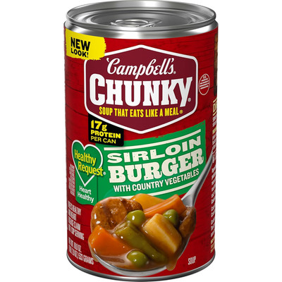Chunky Healthy Request Sirloin Burger with Country Vegetables Beef Soup, 18.8 Oz