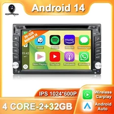 6.2" CD/DVD GPS Android 14 Car Stereo DVD Player Head Unit Double 2 Din DAB+32GB
