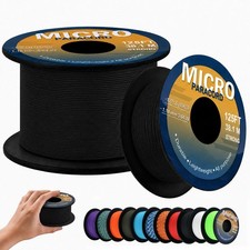Micro Paracord, 1.18 mm x 125ft Thin Braided Cord Rope Small 125 ft, Black