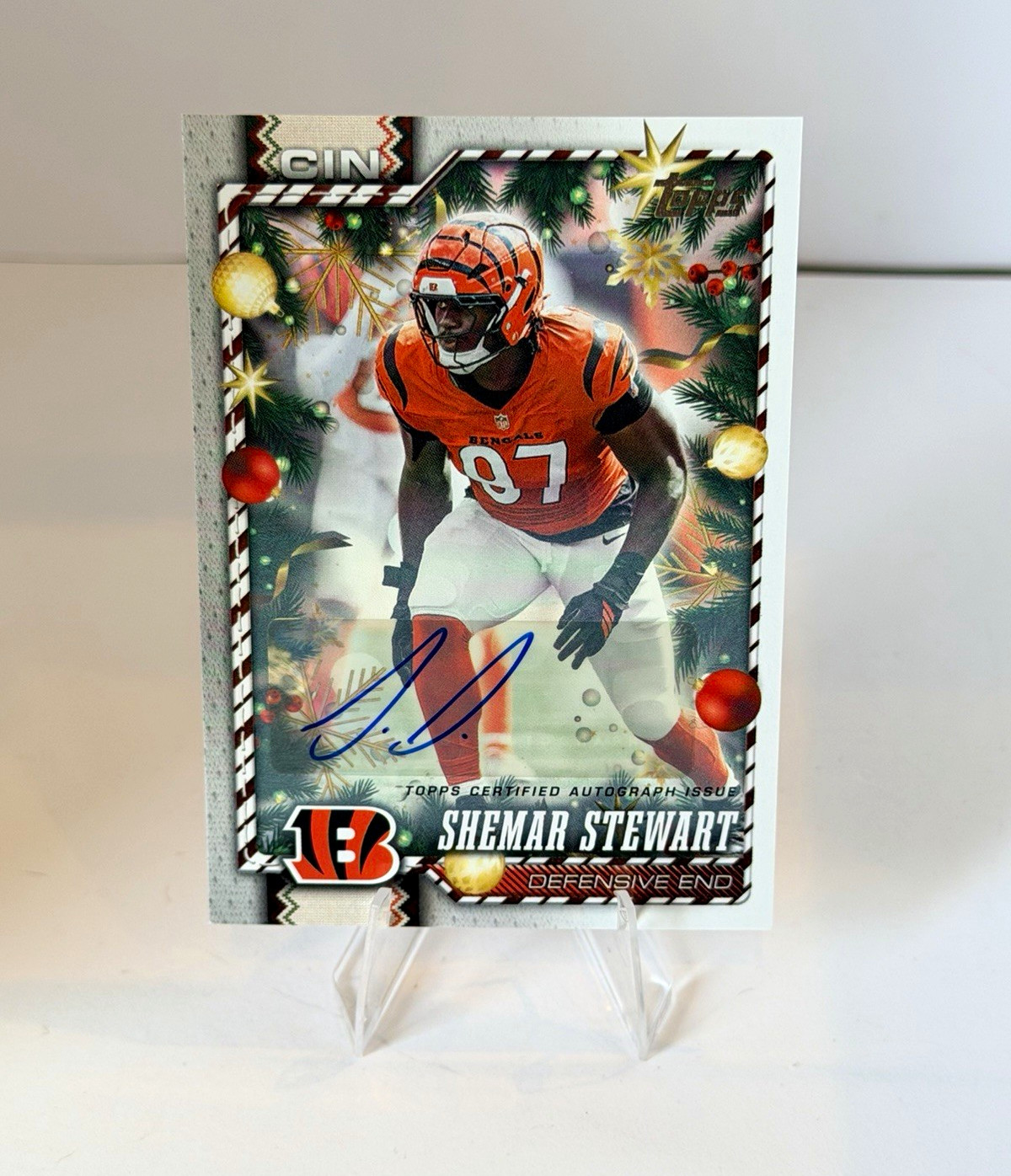 Topps Holiday Football 2025 Shemar Stewart Cincinnati Bengals RC Auto #115