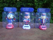 Lot of (3) Patriotic Dancing Solar Characters- Fourth of July by Dolgen Corp