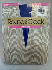 Vintage 1987 Round the Clock Pantyhose Blueberry Blue Purple Size C Control Top