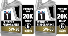 Mobil 1 Full Synthetic Motor Oil 5W-30, Extended Performance, 5 Quart, Pack of 2