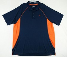 Active by Old Navy Men's XXL Navy/Orange Solid Polyester Polo Short Sleeve