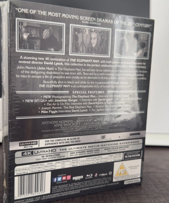 Elephant Man (1980) 4K + Blu-ray STUDIOCANAL Collector's Edition OOP NEW SEALED - Image 2 of 2