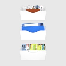BSJYMJIAJU 3 Pockets Magnetic File Holder for File Cabinets, Refrigerator, Wh...