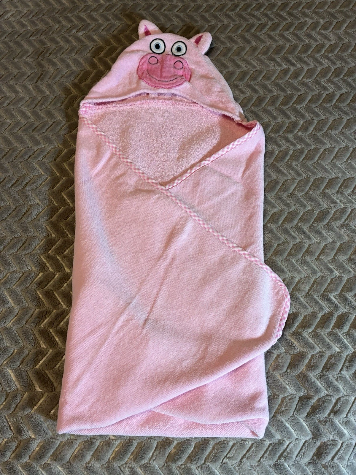 Tiny Tillia Avon 2010 Pink Hooded Pig Kids Baby Towel 100% Cotton Thicker Feel