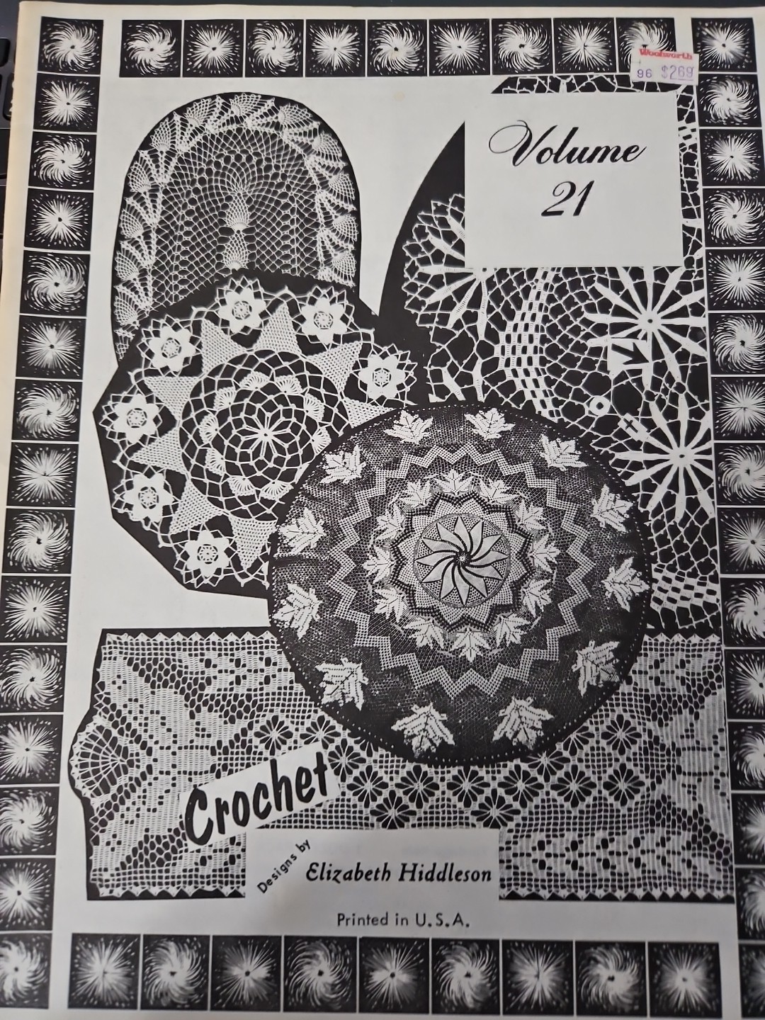 Vintage Crochet Elizabeth Hiddleson Crochet Pattern Book Vol. 21 Doilies Designs