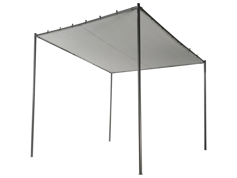 BELIANI Pergola Stahl grau / schwarz 282 x 294 cm Garten Terrasse Outdoor Vimino