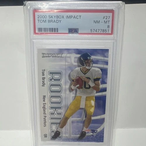 SkyBox 2000 Impact #27 Tom Brady Rookie PSA 8 New England Patriots NFL Base Set